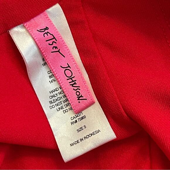 Betsy Johnson Red Malibu One piece Sheer Panel Swim Suit Size S - Picture 5 of 6